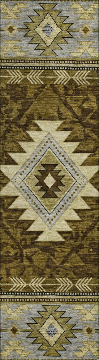 Piper Looms Chantille Tribal ACN1754 Brown Machine Washable Area Rug Runner Main Image