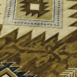 Piper Looms Chantille Tribal ACN1754 Brown Machine Washable Area Rug Swatch Image