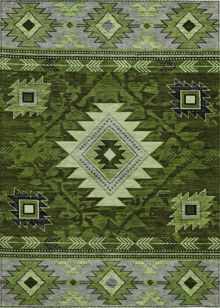 Piper Looms Chantille Tribal ACN1754 Olive Machine Washable Area Rug main image