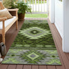 Piper Looms Chantille Tribal ACN1754 Olive Machine Washable Area Rug Runner Outdoor Lifestyle Image Feature