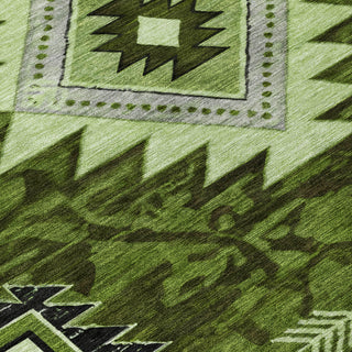 Piper Looms Chantille Tribal ACN1754 Olive Machine Washable Area Rug Swatch Image