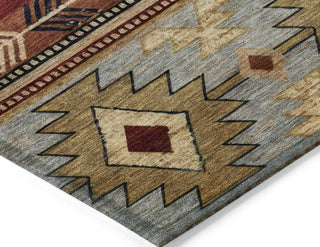 Piper Looms Chantille Tribal ACN1754 Paprika Machine Washable Area Rug Corner Image