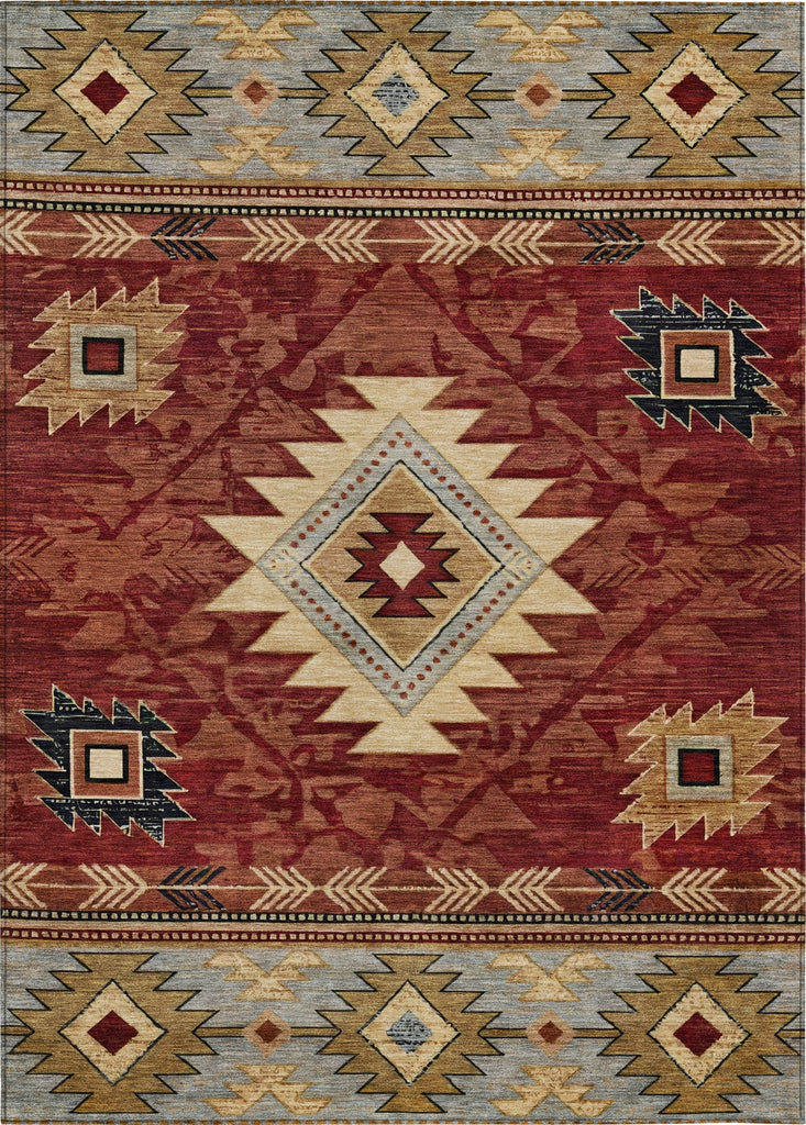 Piper Looms Chantille Tribal ACN1754 Paprika Machine Washable Area Rug main image
