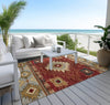 Piper Looms Chantille Tribal ACN1754 Paprika Machine Washable Area Rug Outdoor Lifestyle Image Feature