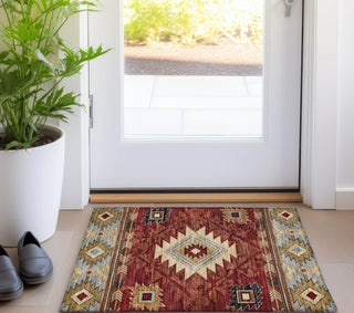 Piper Looms Chantille Tribal ACN1754 Paprika Machine Washable Area Rug Scatter Lifestyle Image Feature