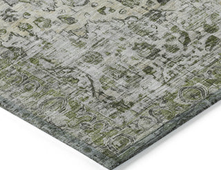 Piper Looms Chantille Border ACN1755 Aloe Machine Washable Area Rug Corner Image