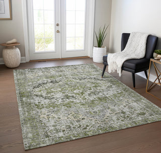 Piper Looms Chantille Border ACN1755 Aloe Machine Washable Area Rug Lifestyle Image Feature