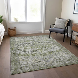 Piper Looms Chantille Border ACN1755 Aloe Machine Washable Area Rug Lifestyle Image Feature