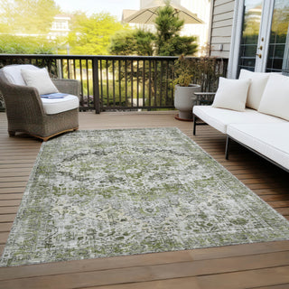Piper Looms Chantille Border ACN1755 Aloe Machine Washable Area Rug Outdoor Lifestyle Image Feature