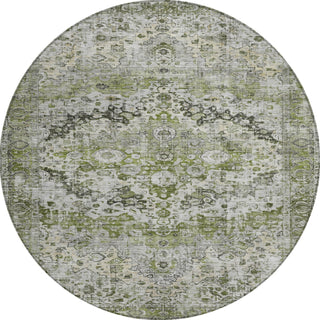 Piper Looms Chantille Border ACN1755 Aloe Machine Washable Area Rug Round Main Image