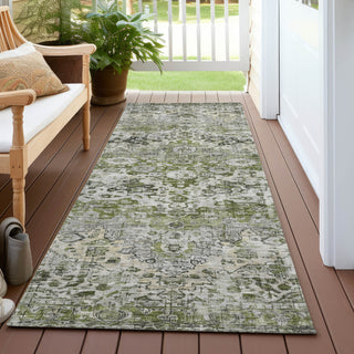 Piper Looms Chantille Border ACN1755 Aloe Machine Washable Area Rug Runner Outdoor Lifestyle Image Feature