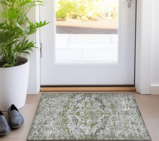 Piper Looms Chantille Border ACN1755 Aloe Machine Washable Area Rug Scatter Lifestyle Image Feature