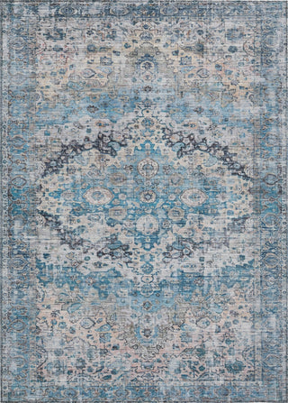 Piper Looms Chantille Border ACN1755 Blue Machine Washable Area Rug main image
