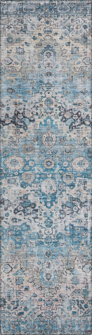 Piper Looms Chantille Border ACN1755 Blue Machine Washable Area Rug Runner Main Image