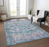 Piper Looms Chantille Border ACN1755 Denim Machine Washable Area Rug Lifestyle Image Feature