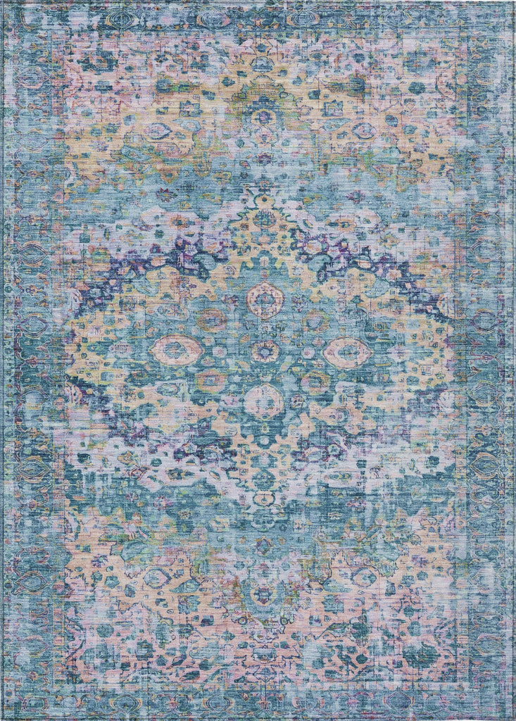Piper Looms Chantille Border ACN1755 Denim Machine Washable Area Rug main image