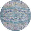 Piper Looms Chantille Border ACN1755 Denim Machine Washable Area Rug Round Main Image
