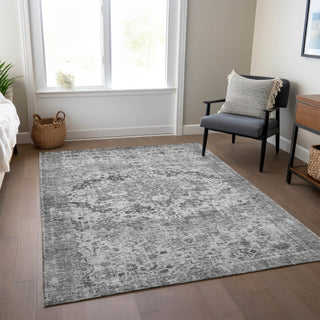 Piper Looms Chantille Border ACN1755 Gray Machine Washable Area Rug Lifestyle Image Feature