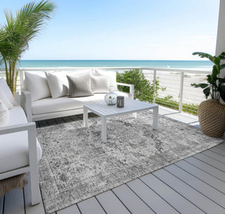 Piper Looms Chantille Border ACN1755 Gray Machine Washable Area Rug Outdoor Lifestyle Image Feature