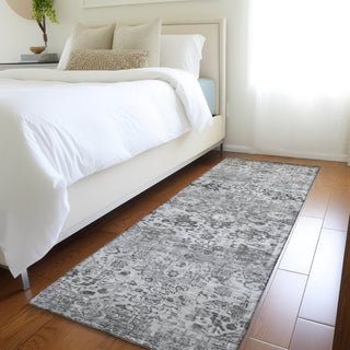 Piper Looms Chantille Border ACN1755 Gray Machine Washable Area Rug Runner Lifestyle Image Feature