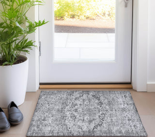 Piper Looms Chantille Border ACN1755 Gray Machine Washable Area Rug Scatter Lifestyle Image Feature