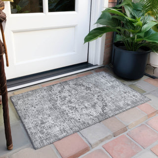 Piper Looms Chantille Border ACN1755 Gray Machine Washable Area Rug Scatter Outdoor Lifestyle Image Feature