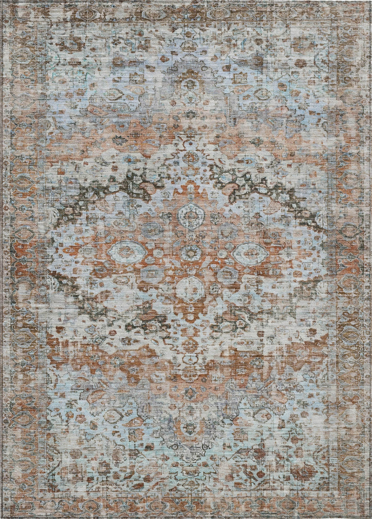 Piper Looms Chantille Border ACN1755 Paprika Machine Washable Area Rug main image