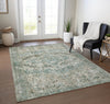 Piper Looms Chantille Border ACN1755 Sage Machine Washable Area Rug Lifestyle Image Feature
