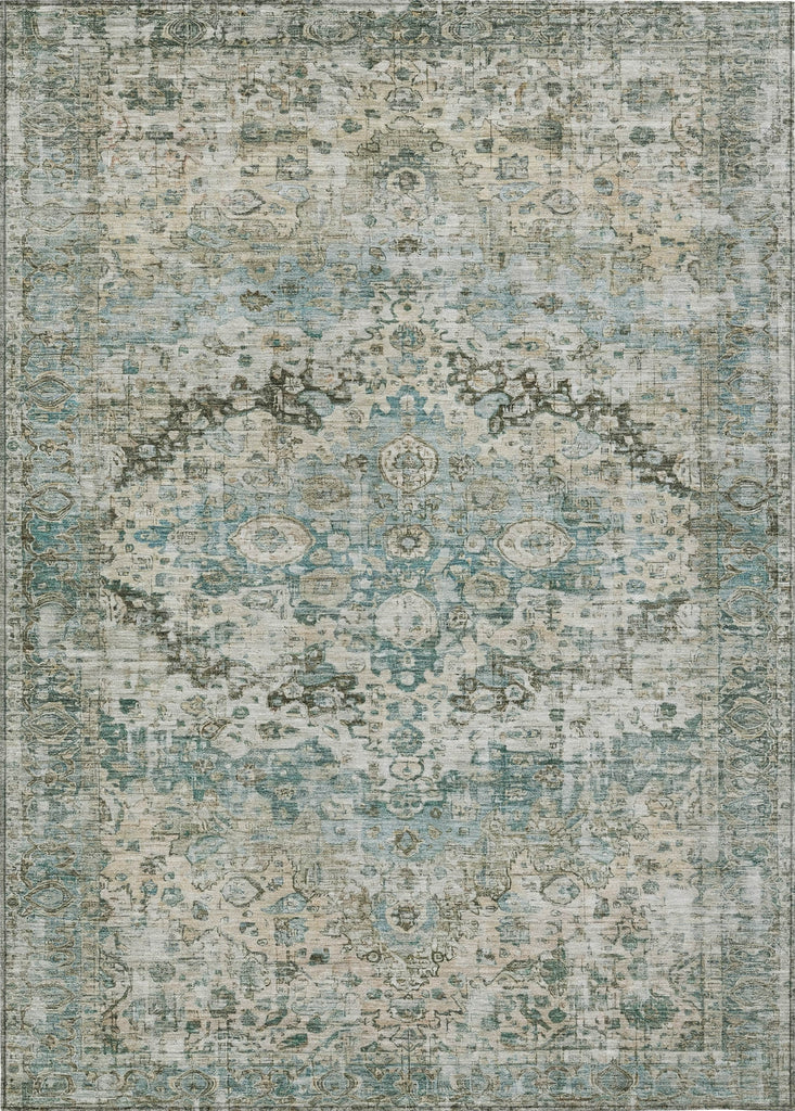 Piper Looms Chantille Border ACN1755 Sage Machine Washable Area Rug main image