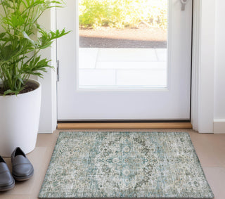 Piper Looms Chantille Border ACN1755 Sage Machine Washable Area Rug Scatter Lifestyle Image Feature