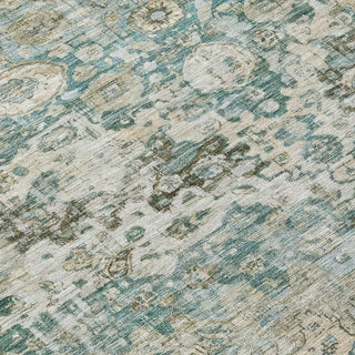 Piper Looms Chantille Border ACN1755 Sage Machine Washable Area Rug Swatch Image