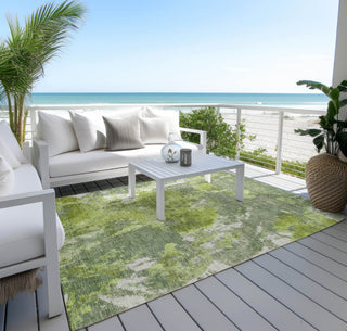 Piper Looms Chantille Modern ACN1756 Aloe Machine Washable Area Rug Outdoor Lifestyle Image Feature