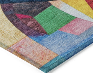 Piper Looms Chantille Abstract ACN1757 Blue Machine Washable Area Rug Corner Image