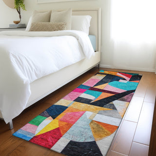 Piper Looms Chantille Abstract ACN1757 Blue Machine Washable Area Rug Runner Lifestyle Image Feature
