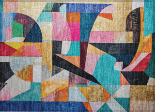Piper Looms Chantille Abstract ACN1757 Blue Machine Washable Area Rug Scatter Main Image