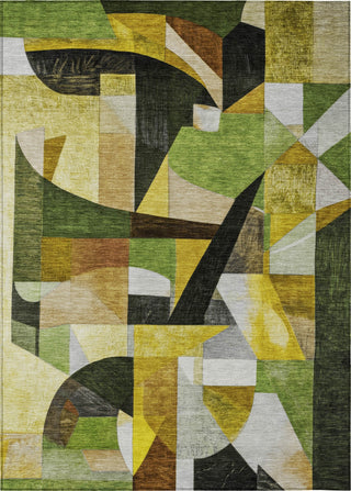 Piper Looms Chantille Abstract ACN1757 Green Machine Washable Area Rug main image