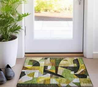 Piper Looms Chantille Abstract ACN1757 Green Machine Washable Area Rug Scatter Lifestyle Image Feature