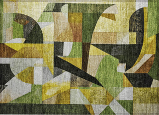 Piper Looms Chantille Abstract ACN1757 Green Machine Washable Area Rug Scatter Main Image