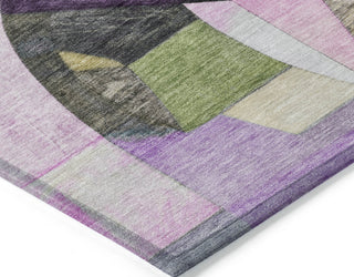 Piper Looms Chantille Abstract ACN1757 Purple Machine Washable Area Rug Corner Image