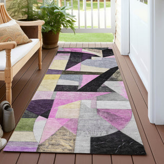Piper Looms Chantille Abstract ACN1757 Purple Machine Washable Area Rug Runner Outdoor Lifestyle Image Feature