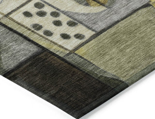 Piper Looms Chantille Abstract ACN1758 Brown Machine Washable Area Rug Corner Image