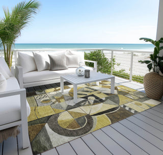 Piper Looms Chantille Abstract ACN1758 Brown Machine Washable Area Rug Outdoor Lifestyle Image Feature