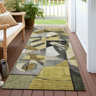 Piper Looms Chantille Abstract ACN1758 Brown Machine Washable Area Rug Runner Outdoor Lifestyle Image Feature