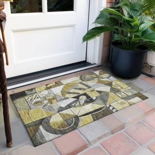 Piper Looms Chantille Abstract ACN1758 Brown Machine Washable Area Rug Scatter Outdoor Lifestyle Image Feature