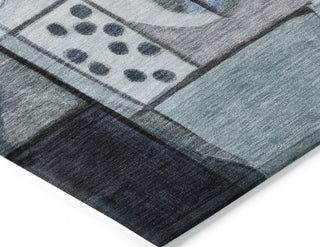 Piper Looms Chantille Abstract ACN1758 Denim Machine Washable Area Rug Corner Image