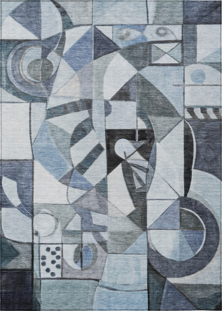 Piper Looms Chantille Abstract ACN1758 Denim Machine Washable Area Rug main image