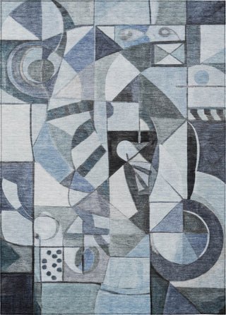 Piper Looms Chantille Abstract ACN1758 Denim Machine Washable Area Rug main image