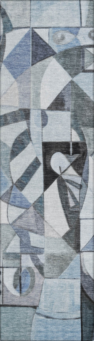 Piper Looms Chantille Abstract ACN1758 Denim Machine Washable Area Rug Runner Main Image