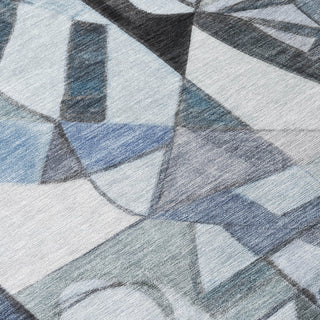 Piper Looms Chantille Abstract ACN1758 Denim Machine Washable Area Rug Swatch Image