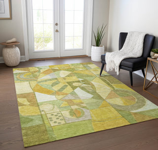 Piper Looms Chantille Abstract ACN1758 Fern Machine Washable Area Rug Lifestyle Image Feature